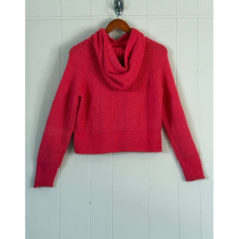 Abercrombie & Fitch Womens  Ribbed‎ Knit Hooded Sweater Cropped Size XS Preppy - Picture 2 of 10